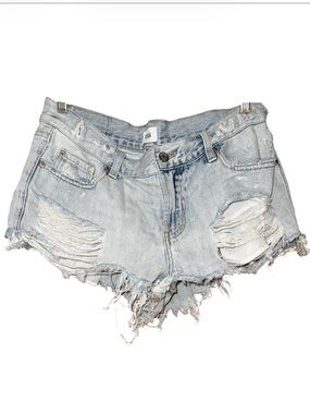 Pistola Washed Light Blue Distressed Denim Shorts